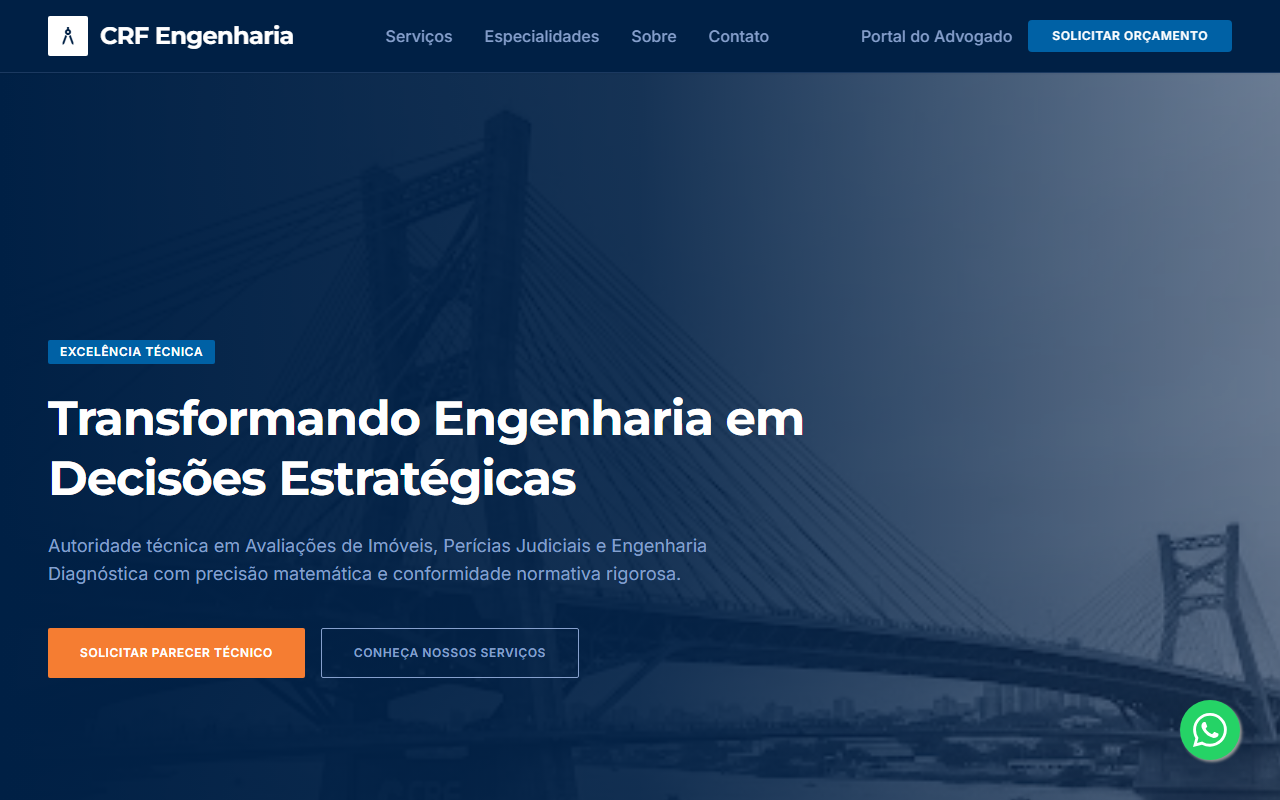 Previa do site CRF Engenharia